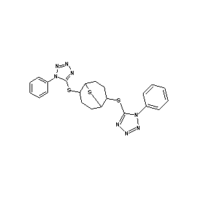 ST057402 2,6-bis(1-phenyl(1,2,3,4-tetraazol-5-yl)thio)-9-thiabicyclo[3.3.1]nonane