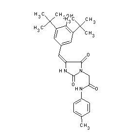 ST057777 2-(4-{[3,5-bis(tert-butyl)-4-hydroxyphenyl]methylene}-2,5-dioxo(1,3-diazolidin yl))-N-(4-methylphenyl)acetamide