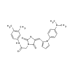 ST057984 2-[5-({1-[4-(dimethylamino)phenyl]pyrrol-2-yl}methylene)-2,4-dioxo(1,3-thiazol idin-3-yl)]-N-(3,4-dimethylphenyl)acetamide