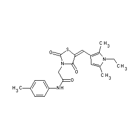 ST058067 2-{5-[(1-ethyl-2,5-dimethylpyrrol-3-yl)methylene]-2,4-dioxo(1,3-thiazolidin-3- yl)}-N-(4-methylphenyl)acetamide