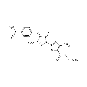 ST058286 ethyl 2-(4-{[4-(dimethylamino)phenyl]methylene}-3-methyl-5-oxo(1,2-diazolinyl) )-4-methyl-1,3-thiazole-5-carboxylate