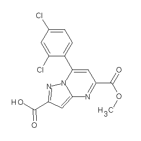 ST058340 7-(2,4-dichlorophenyl)-5-(methoxycarbonyl)-8-hydropyrazolo[1,5-a]pyrimidine-2- carboxylic acid