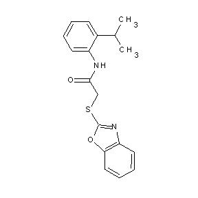 ST058660 2-benzoxazol-2-ylthio-N-[2-(methylethyl)phenyl]acetamide