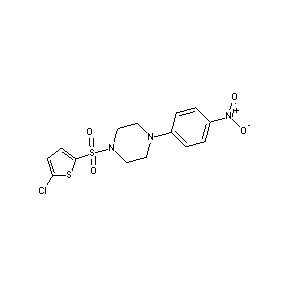 ST058849 2-chloro-5-{[4-(4-nitrophenyl)piperazinyl]sulfonyl}thiophene