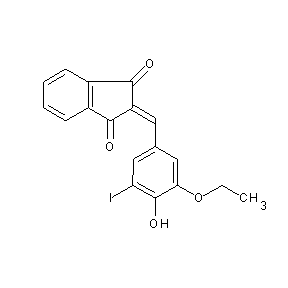 ST074635 2-[(5-ethoxy-4-hydroxy-3-iodophenyl)methylene]cyclopenta[1,2-a]benzene-1,3-dio ne