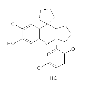 ST075671 6-chloro-4-(7-chloro-6-hydroxyspiro[1,2,3,3a,9a-pentahydrocyclopenta[1,2-b]chr omane-9,1'-cyclopentane]-3a-yl)benzene-1,3-diol