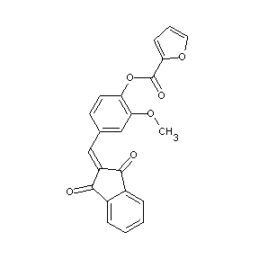 ST076546 4-[(1,3-dioxo-1,3-dihydro-2H-inden-2-ylidene)methyl]-2-methoxyphenyl 2-furoate