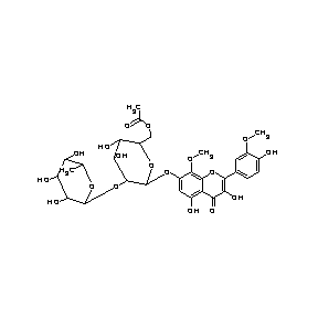 ST077110 {6-[3,5-dihydroxy-2-(4-hydroxy-3-methoxyphenyl)-8-methoxy-4-oxochromen-7-yloxy ]-3,4-dihydroxy-5-(3,4,5-trihydroxy-6-methyl(2H-3,4,5,6-tetrahydropyran-2-yl)o xy)-2H-3,4,5,6-tetrahydropyran-2-yl}methyl acetate