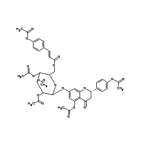 ST077134 {6-[(2S)-5-acetyloxy-2-(4-acetyloxyphenyl)-4-oxochroman-7-yloxy]-3,4,5-triacet yloxy-2H-3,4,5,6-tetrahydropyran-2-yl}methyl (2E)-3-(4-acetyloxyphenyl)prop-2- enoate