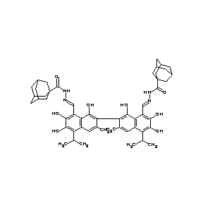 ST086272 N-[(1E)-2-(7-{8-[(1E)-2-(adamantanylcarbonylamino)-2-azavinyl]-1,6,7-trihydrox y-3-methyl-5-(methylethyl)(2-naphthyl)}-2,3,8-trihydroxy-6-methyl-4-(methyleth yl)naphthyl)-1-azavinyl]adamantanylcarboxamide