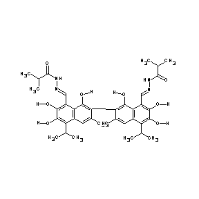 ST086273 N-[(1E)-2-(7-{8-[(1E)-2-(2-methylpropanoylamino)-2-azavinyl]-1,6,7-trihydroxy- 3-methyl-5-(methylethyl)(2-naphthyl)}-2,3,8-trihydroxy-6-methyl-4-(methylethyl )naphthyl)-1-azavinyl]-2-methylpropanamide