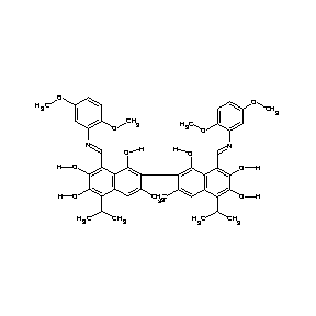 ST086278 8-[(1E)-2-(2,5-dimethoxyphenyl)-2-azavinyl]-2-{8-[(1E)-2-(2,5-dimethoxyphenyl) -2-azavinyl]-1,6,7-trihydroxy-3-methyl-5-(methylethyl)(2-naphthyl)}-3-methyl-5 -(methylethyl)naphthalene-1,6,7-triol