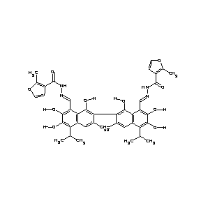ST087009 N-{(1E)-2-[7-(8-{(1E)-2-[(2-methyl(3-furyl))carbonylamino]-2-azavinyl}-1,6,7-t rihydroxy-3-methyl-5-(methylethyl)(2-naphthyl))-2,3,8-trihydroxy-6-methyl-4-(m ethylethyl)naphthyl]-1-azavinyl}(2-methyl(3-furyl))carboxamide