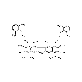 ST087014 8-[(1E)-4-(2,6-dimethylphenoxy)-2-azabut-1-enyl]-2-{8-[(1E)-4-(2,6-dimethylphe noxy)-2-azabut-1-enyl]-1,6,7-trihydroxy-3-methyl-5-(methylethyl)(2-naphthyl)}- 3-methyl-5-(methylethyl)naphthalene-1,6,7-triol