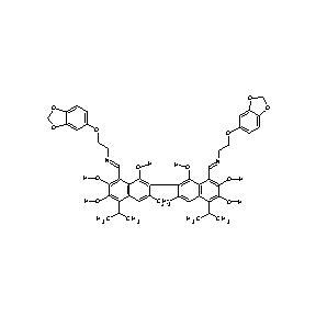 ST087015 8-((1E)-4-(2H-benzo[d]1,3-dioxolan-5-yloxy)-2-azabut-1-enyl)-2-[8-((1E)-4-(2H- benzo[d]1,3-dioxolan-5-yloxy)-2-azabut-1-enyl)-1,6,7-trihydroxy-3-methyl-5-(me thylethyl)(2-naphthyl)]-3-methyl-5-(methylethyl)naphthalene-1,6,7-triol