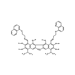 ST087017 8-((1E)-4-(8-quinolyloxy)-2-azabut-1-enyl)-2-[8-((1E)-4-(8-quinolyloxy)-2-azab ut-1-enyl)-1,6,7-trihydroxy-3-methyl-5-(methylethyl)(2-naphthyl)]-3-methyl-5-( methylethyl)naphthalene-1,6,7-triol