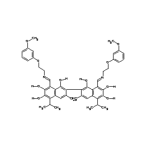 ST087018 8-[(1E)-4-(3-methoxyphenoxy)-2-azabut-1-enyl]-2-{8-[(1E)-4-(3-methoxyphenoxy)- 2-azabut-1-enyl]-1,6,7-trihydroxy-3-methyl-5-(methylethyl)(2-naphthyl)}-3-meth yl-5-(methylethyl)naphthalene-1,6,7-triol