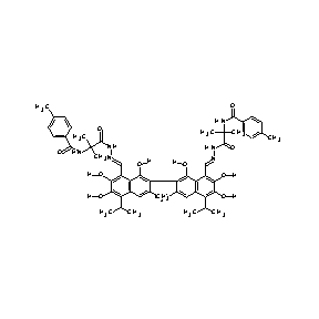 ST088394 N-((1E)-2-{7-[8-((1E)-2-{2-methyl-2-[(4-methylphenyl)carbonylamino]propanoylam ino}-2-azavinyl)-1,6,7-trihydroxy-3-methyl-5-(methylethyl)(2-naphthyl)]-2,3,8- trihydroxy-6-methyl-4-(methylethyl)naphthyl}-1-azavinyl)-2-methyl-2-[(4-methyl phenyl)ca