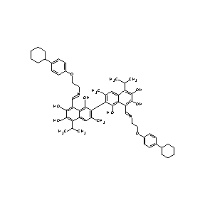 ST092587 8-[(1E)-4-(4-cyclohexylphenoxy)-2-azabut-1-enyl]-2-{8-[(1E)-4-(4-cyclohexylphe noxy)-2-azabut-1-enyl]-1,6,7-trihydroxy-3-methyl-5-(methylethyl)(2-naphthyl)}- 3-methyl-5-(methylethyl)naphthalene-1,6,7-triol