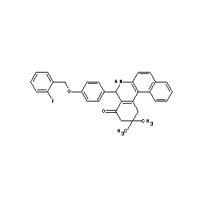 ST4067234 5-{4-[(2-fluorophenyl)methoxy]phenyl}-2,2-dimethyl-1,2,3,5,6-pentahydrobenzo[a ]phenanthridin-4-one