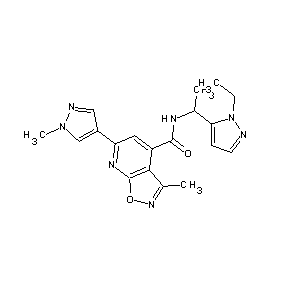 ST45132228 N-[(1-ethylpyrazol-5-yl)ethyl][3-methyl-6-(1-methylpyrazol-4-yl)isoxazolo[5,4- b]pyridin-4-yl]carboxamide