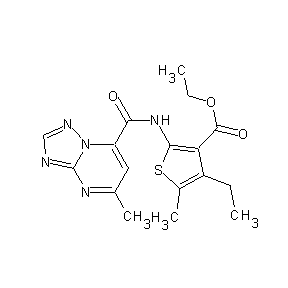 ST45132229 ethyl 4-ethyl-5-methyl-2-[(7-methyl(4-hydro-1,2,4-triazolo[1,5-a]pyrimidin-5-y l))carbonylamino]thiophene-3-carboxylate
