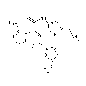 ST45132230 N-(1-ethylpyrazol-4-yl)[3-methyl-6-(1-methylpyrazol-4-yl)isoxazolo[5,4-b]pyrid in-4-yl]carboxamide