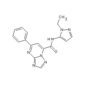 ST45132236 N-(1-ethylpyrazol-5-yl)(7-phenyl(4-hydro-1,2,4-triazolo[1,5-a]pyrimidin-5-yl)) carboxamide
