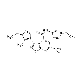 ST45132241 [6-cyclopropyl-3-(1-ethyl-5-methylpyrazol-4-yl)isoxazolo[5,4-b]pyridin-4-yl]-N -(1-ethylpyrazol-4-yl)carboxamide