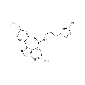 ST45132251 [3-(4-methoxyphenyl)-6-methylisoxazolo[5,4-b]pyridin-4-yl]-N-[3-(3-methylpyraz olyl)propyl]carboxamide