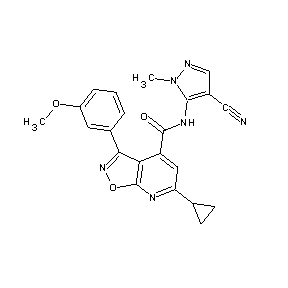 ST45132255 N-(4-cyano-1-methylpyrazol-5-yl)[6-cyclopropyl-3-(3-methoxyphenyl)isoxazolo[5, 4-b]pyridin-4-yl]carboxamide