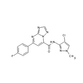 ST45132262 N-(4-chloro-1-methylpyrazol-3-yl)[7-(4-fluorophenyl)(4-hydro-1,2,4-triazolo[1, 5-a]pyrimidin-5-yl)]carboxamide