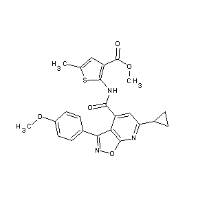 ST45132266 methyl 2-{[6-cyclopropyl-3-(4-methoxyphenyl)isoxazolo[5,4-b]pyridin-4-yl]carbo nylamino}-5-methylthiophene-3-carboxylate