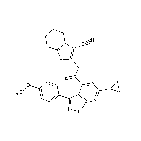 ST45132270 N-(3-cyano(4,5,6,7-tetrahydrobenzo[b]thiophen-2-yl))[6-cyclopropyl-3-(4-methox yphenyl)isoxazolo[5,4-b]pyridin-4-yl]carboxamide