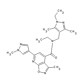 ST45132273 N-ethyl-N-[(1-ethyl-3,5-dimethylpyrazol-4-yl)methyl][3-methyl-6-(1-methylpyraz ol-4-yl)isoxazolo[5,4-b]pyridin-4-yl]carboxamide