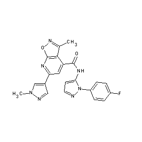 ST45132274 N-[1-(4-fluorophenyl)pyrazol-5-yl][3-methyl-6-(1-methylpyrazol-4-yl)isoxazolo[ 5,4-b]pyridin-4-yl]carboxamide