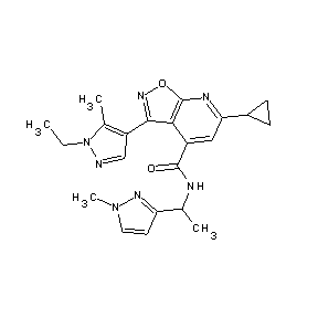 ST45132276 [6-cyclopropyl-3-(1-ethyl-5-methylpyrazol-4-yl)isoxazolo[5,4-b]pyridin-4-yl]-N -[(1-methylpyrazol-3-yl)ethyl]carboxamide