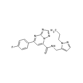 ST45132279 [7-(4-fluorophenyl)(4-hydro-1,2,4-triazolo[1,5-a]pyrimidin-5-yl)]-N-[(1-propyl pyrazol-5-yl)methyl]carboxamide
