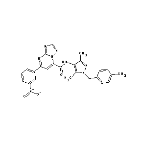 ST45132280 N-{3,5-dimethyl-1-[(4-methylphenyl)methyl]pyrazol-4-yl}[7-(3-nitrophenyl)(4-hy dro-1,2,4-triazolo[1,5-a]pyrimidin-5-yl)]carboxamide