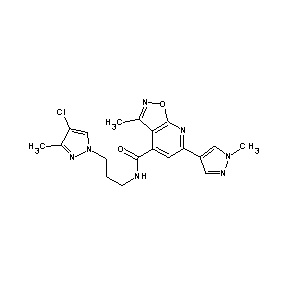 ST45132281 N-[3-(4-chloro-3-methylpyrazolyl)propyl][3-methyl-6-(1-methylpyrazol-4-yl)isox azolo[5,4-b]pyridin-4-yl]carboxamide