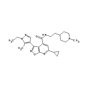 ST45132286 [6-cyclopropyl-3-(1-ethyl-5-methylpyrazol-4-yl)isoxazolo[5,4-b]pyridin-4-yl]-N -[2-(1-methyl(4-piperidyl))ethyl]carboxamide