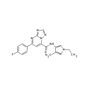 ST45132289 N-(1-ethyl-3-methylpyrazol-4-yl)[7-(4-fluorophenyl)(4-hydro-1,2,4-triazolo[1,5 -a]pyrimidin-5-yl)]carboxamide