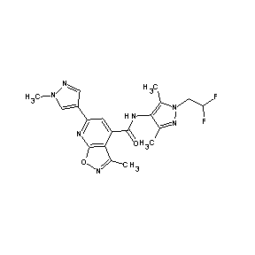 ST45132290 N-[1-(2,2-difluoroethyl)-3,5-dimethylpyrazol-4-yl][3-methyl-6-(1-methylpyrazol -4-yl)isoxazolo[5,4-b]pyridin-4-yl]carboxamide