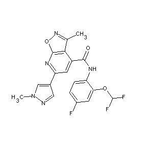 ST45132291 N-[2-(difluoromethoxy)-4-fluorophenyl][3-methyl-6-(1-methylpyrazol-4-yl)isoxaz olo[5,4-b]pyridin-4-yl]carboxamide
