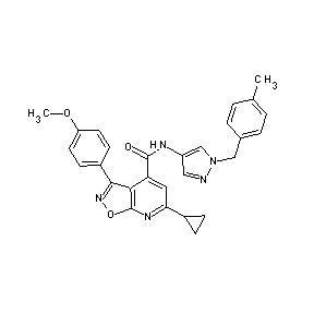 ST45132292 [6-cyclopropyl-3-(4-methoxyphenyl)isoxazolo[5,4-b]pyridin-4-yl]-N-{1-[(4-methy lphenyl)methyl]pyrazol-4-yl}carboxamide