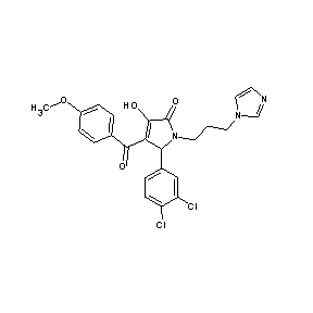 ST45192973 5-(3,4-dichlorophenyl)-3-hydroxy-1-(3-imidazolylpropyl)-4-[(4-methoxyphenyl)ca rbonyl]-3-pyrrolin-2-one