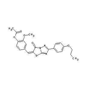 ST50041999 2-methoxy-4-{[6-oxo-2-(4-propoxyphenyl)(1,3-thiazolidino[3,2-d]1,2,4-triazol-5 -ylidene)]methyl}phenyl acetate