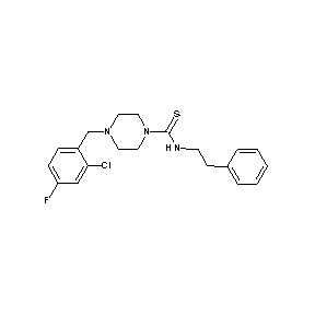 ST50596789 {4-[(2-chloro-4-fluorophenyl)methyl]piperazinyl}[(2-phenylethyl)amino]methane- 1-thione