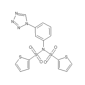 ST50760642 bis(2-thienylsulfonyl)(3-(1,2,3,4-tetraazolyl)phenyl)amine