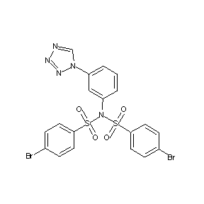 ST50760643 bis[(4-bromophenyl)sulfonyl](3-(1,2,3,4-tetraazolyl)phenyl)amine